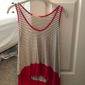 Striped high low tank